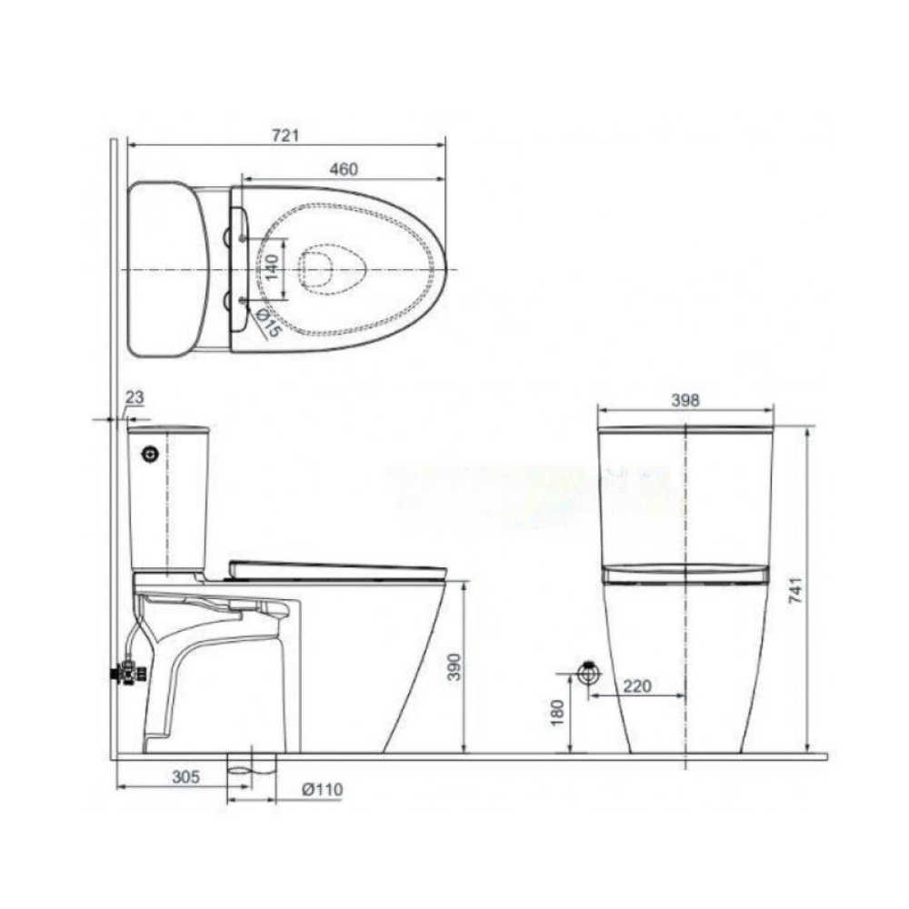 Bồn Cầu INAX ACT-602/CW-S15VN 2 Khối
