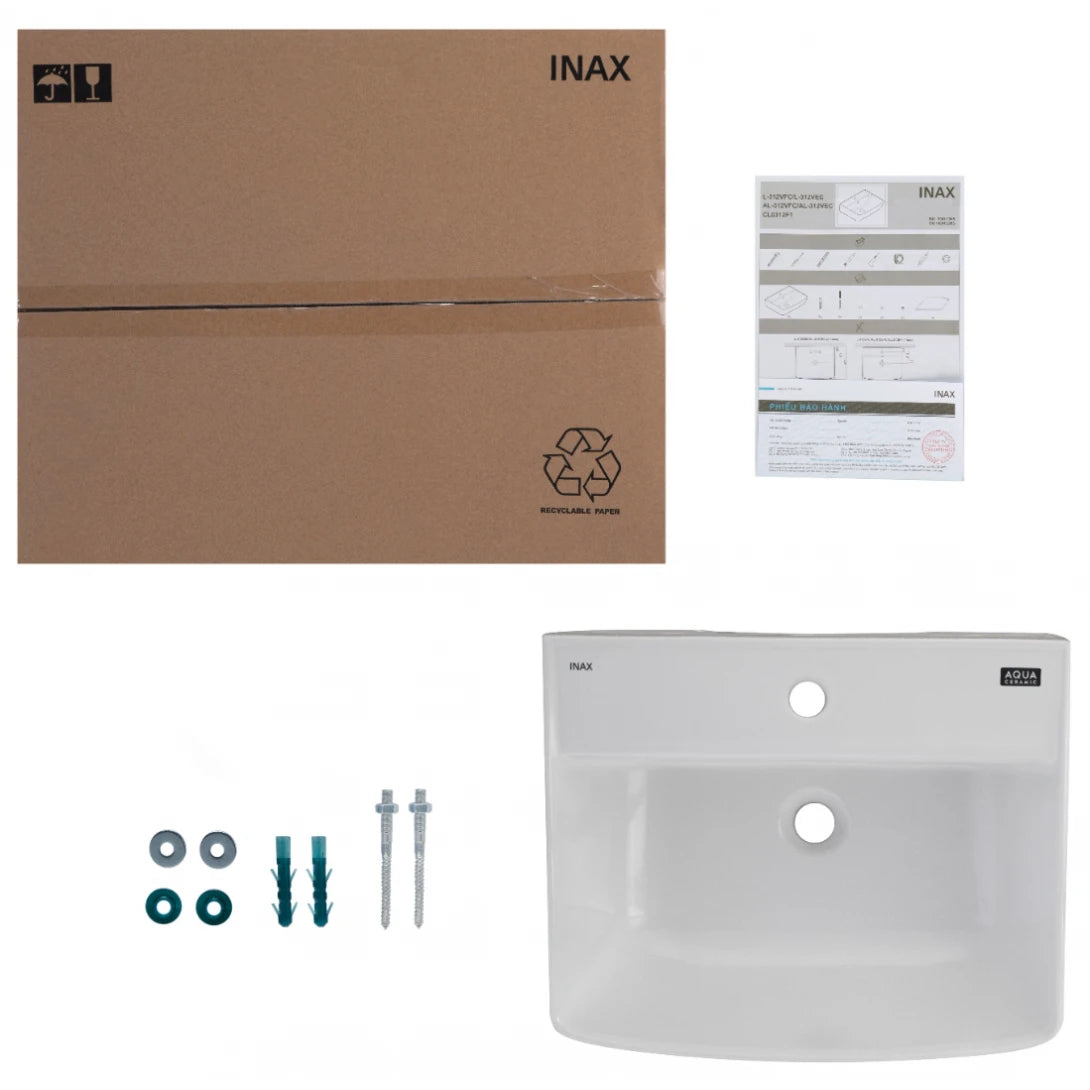 Lavabo Inax L-312V (L312V) Treo Tường 530x435 mm