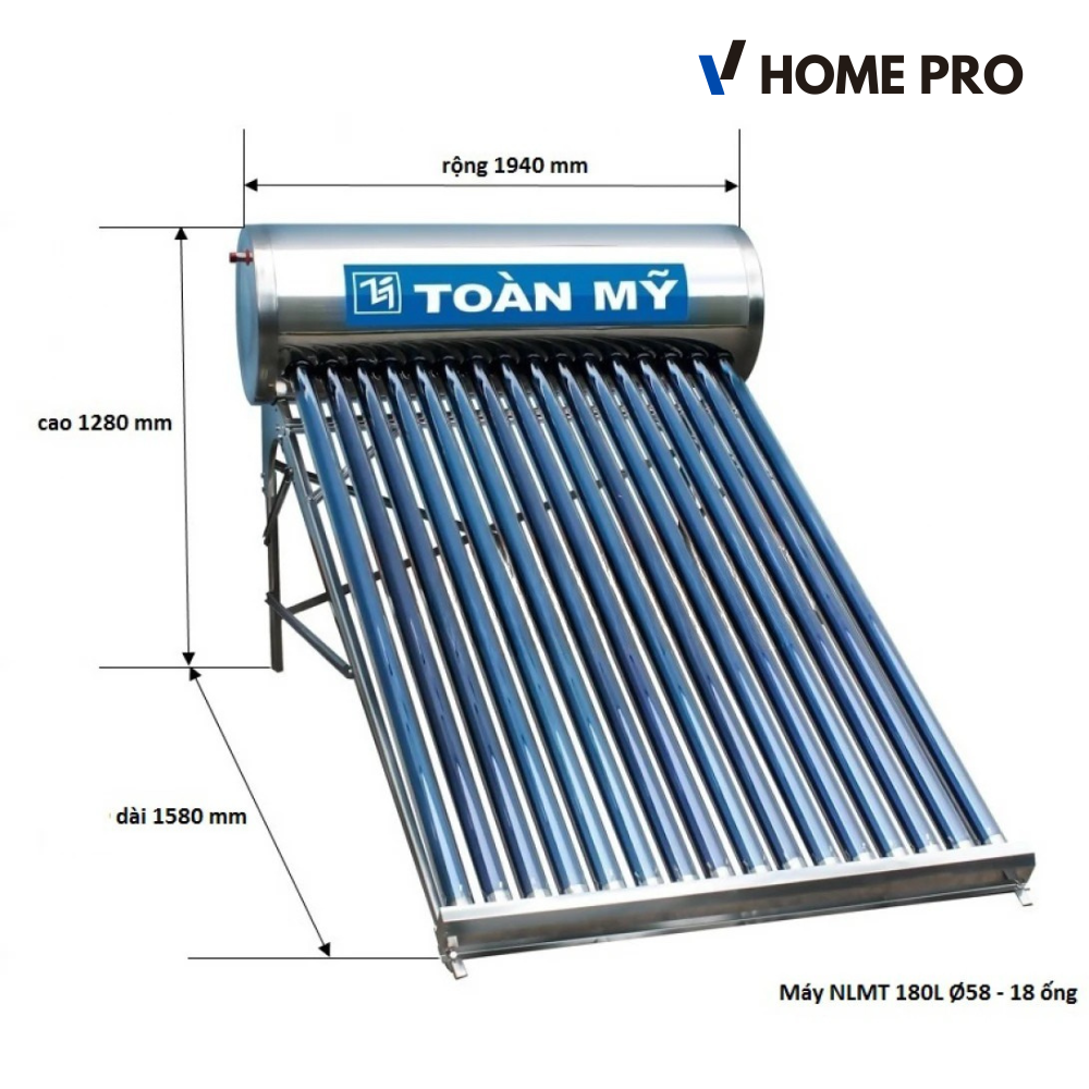 Máy Nước Nóng Năng Lượng Mặt Trời Toàn Mỹ 180L 58 - 18 I304