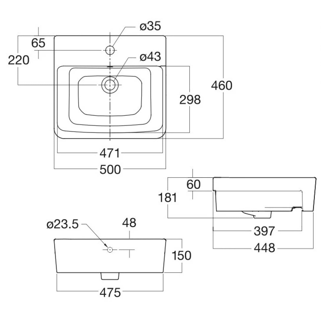 Chậu Rửa Đặt Bàn American Standard VF-0519 (0519-WT)