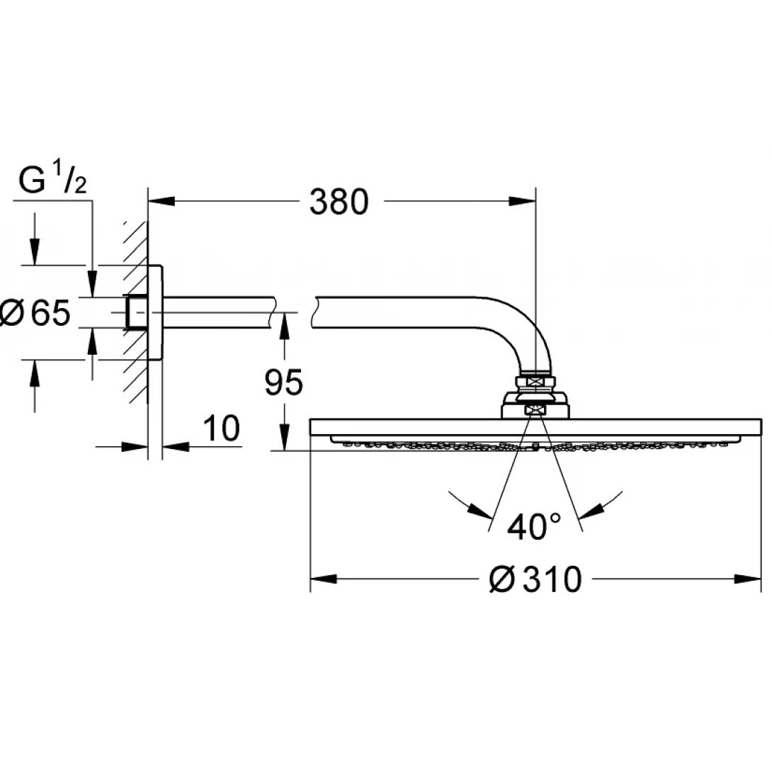 Bát Sen Grohe Rainshower Cosmpolitan 310 Gắn Tường 26066000