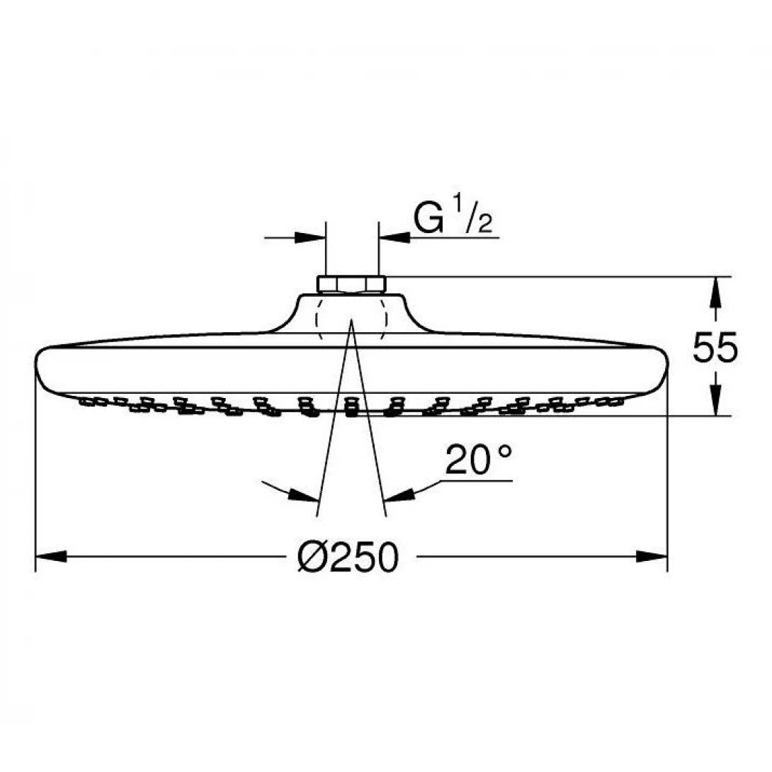 Bát Sen Grohe 26662000 Tempesta Tròn 250mm