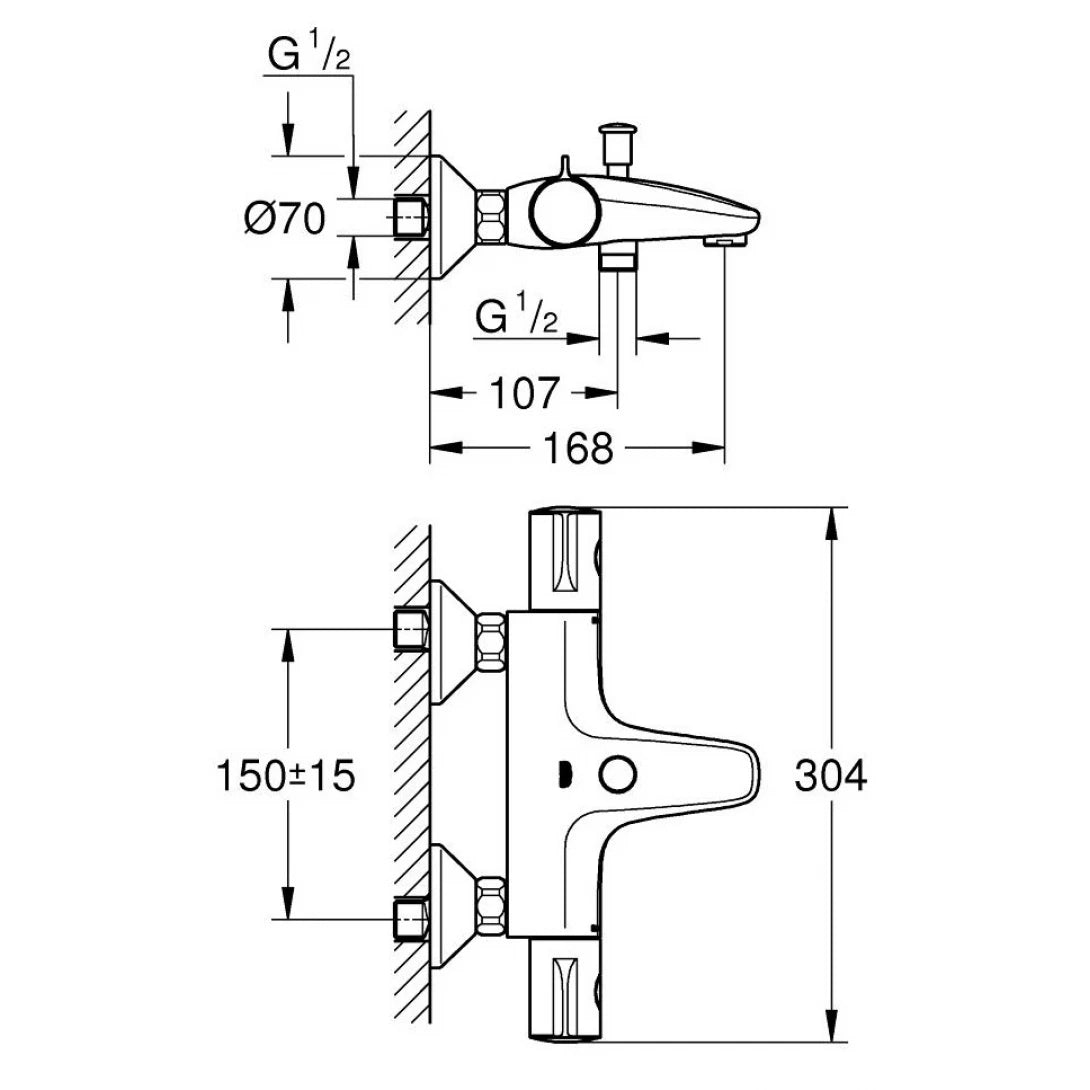 Củ Sen Nhiệt Độ GRT 800 Grohe 34567000 nóng lạnh