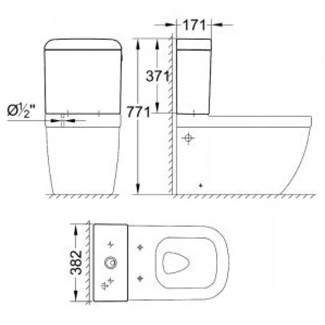 Bồn Cầu Hai Khối Grohe 3933800H/39330000/39332000 Euro Ceramic