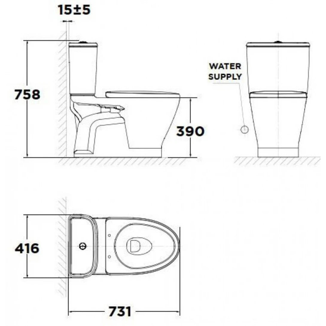 Bồn Cầu American Standard VF-2162SW (VF2162SW) Nắp Rửa Cơ M4A839 (TL)