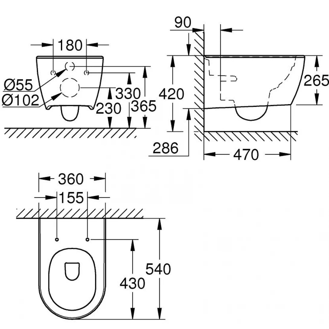 Bồn Cầu Treo Tường Grohe 3957100H Essence