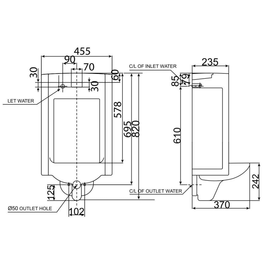 Bồn Tiểu Nam Treo Tường Cảm Ứng American Standard WF-6506 – Tự Động Tiết Kiệm Nước, Hiện Đại
