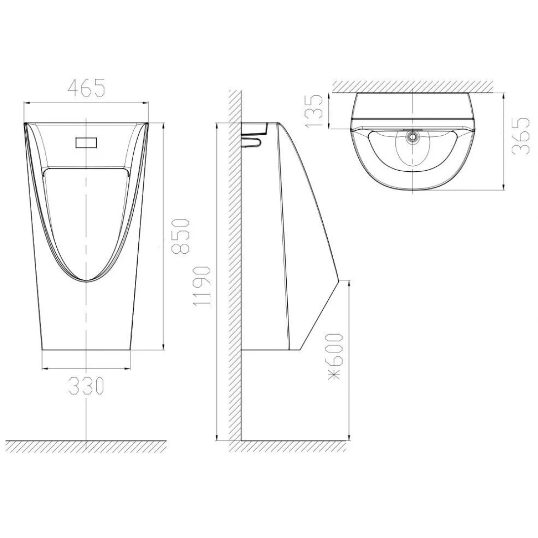Bồn Tiểu Nam Treo Tường Cảm Ứng American Standard WP-6507 – Tự Động Tiết Kiệm Nước, Hiện Đại