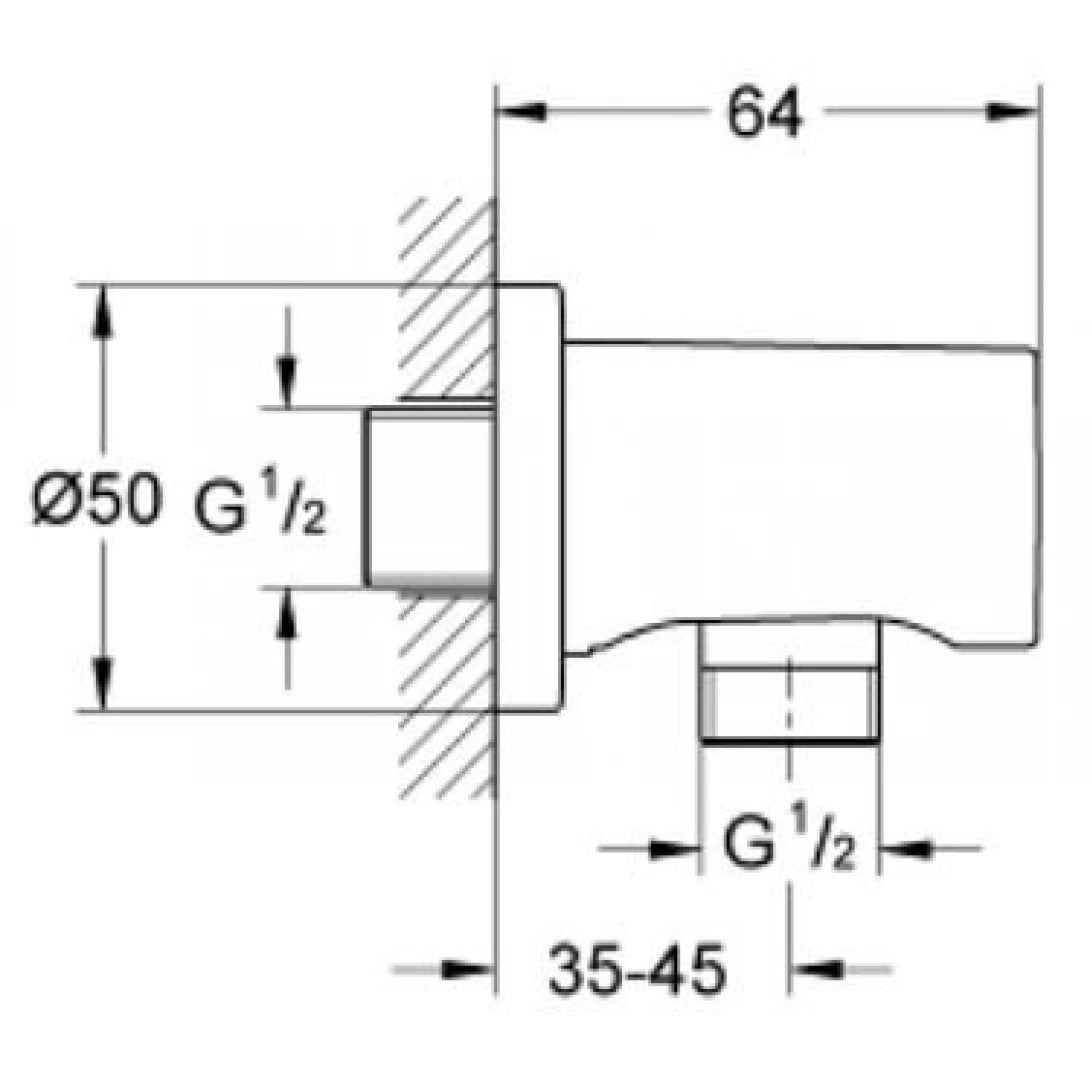 Cút Nối Tường Grohe 27057GL0 Màu Vàng