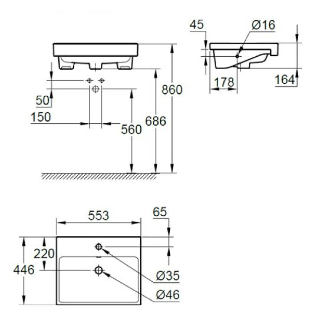 Chậu Rửa Mặt Lavabo Grohe 3970800H Eurocube Bán Âm
