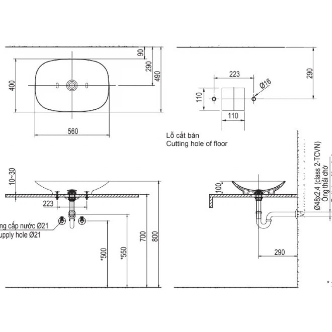 Chậu Rửa Lavabo Inax AL-S620V (ALS620V) Đặt Bàn