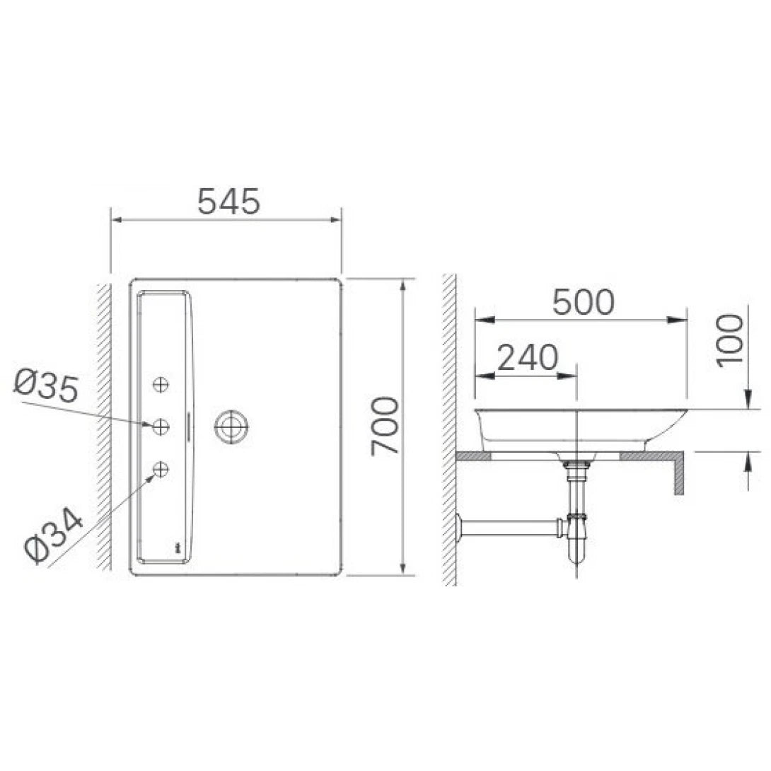 Chậu Rửa Lavabo Inax AL-S630V (ALS630V) Đặt Bàn Aqua Ceramic