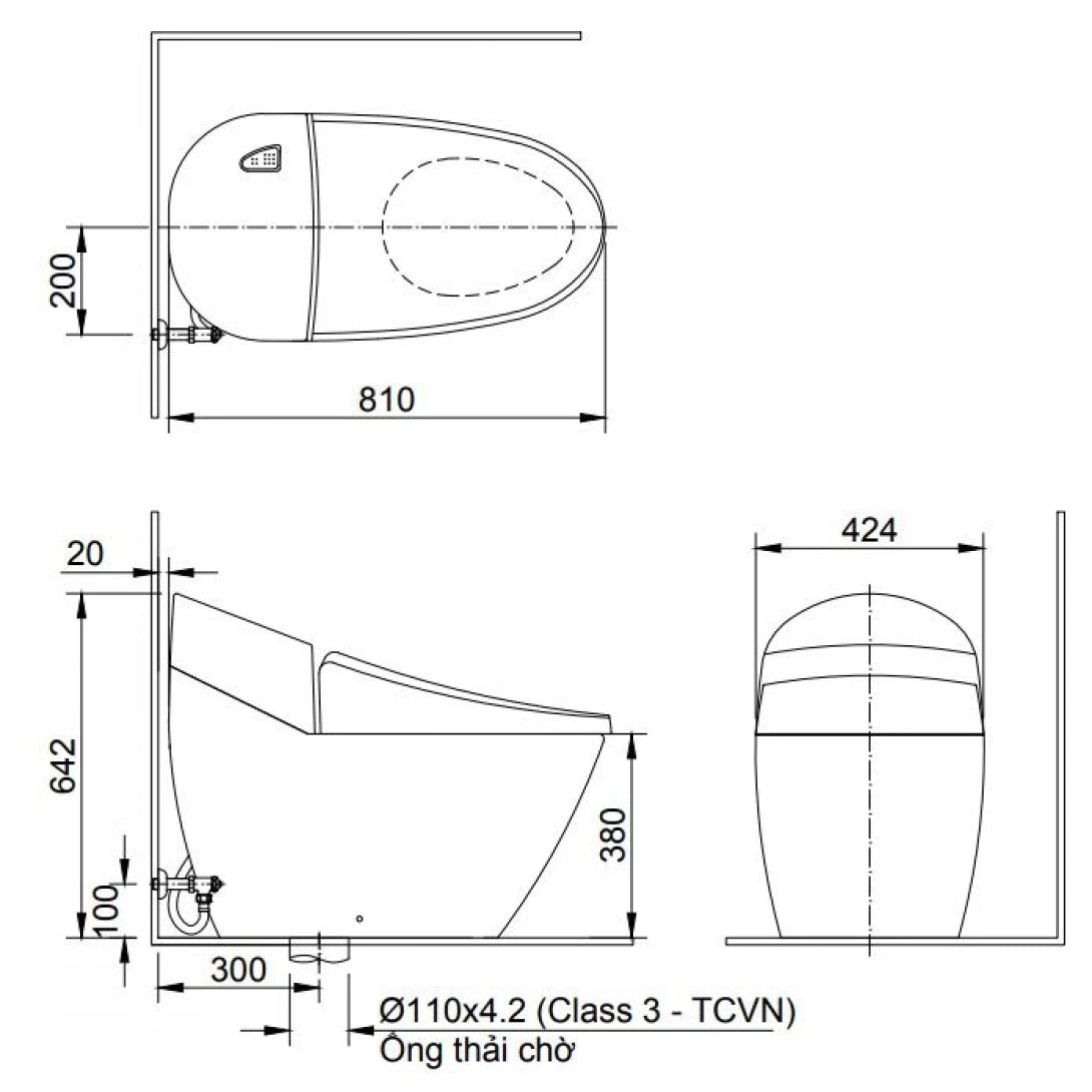 Bồn Cầu Nắp Điện Tử INAX AC-2700/CW-H18VN