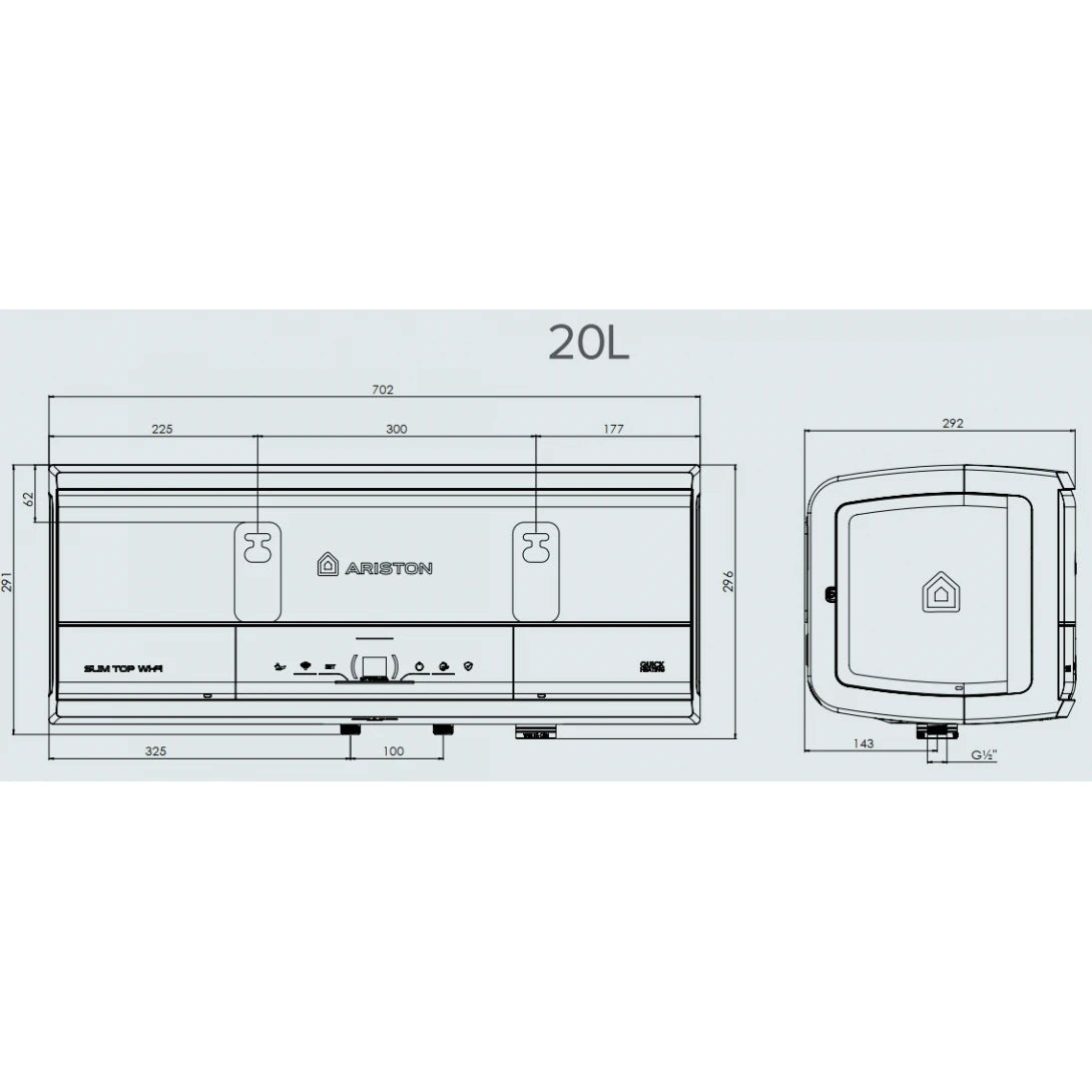 Máy Nước Nóng Ariston Slim 3 SL3 Top Wifi VN Ag+ 20L Lít Gián Tiếp