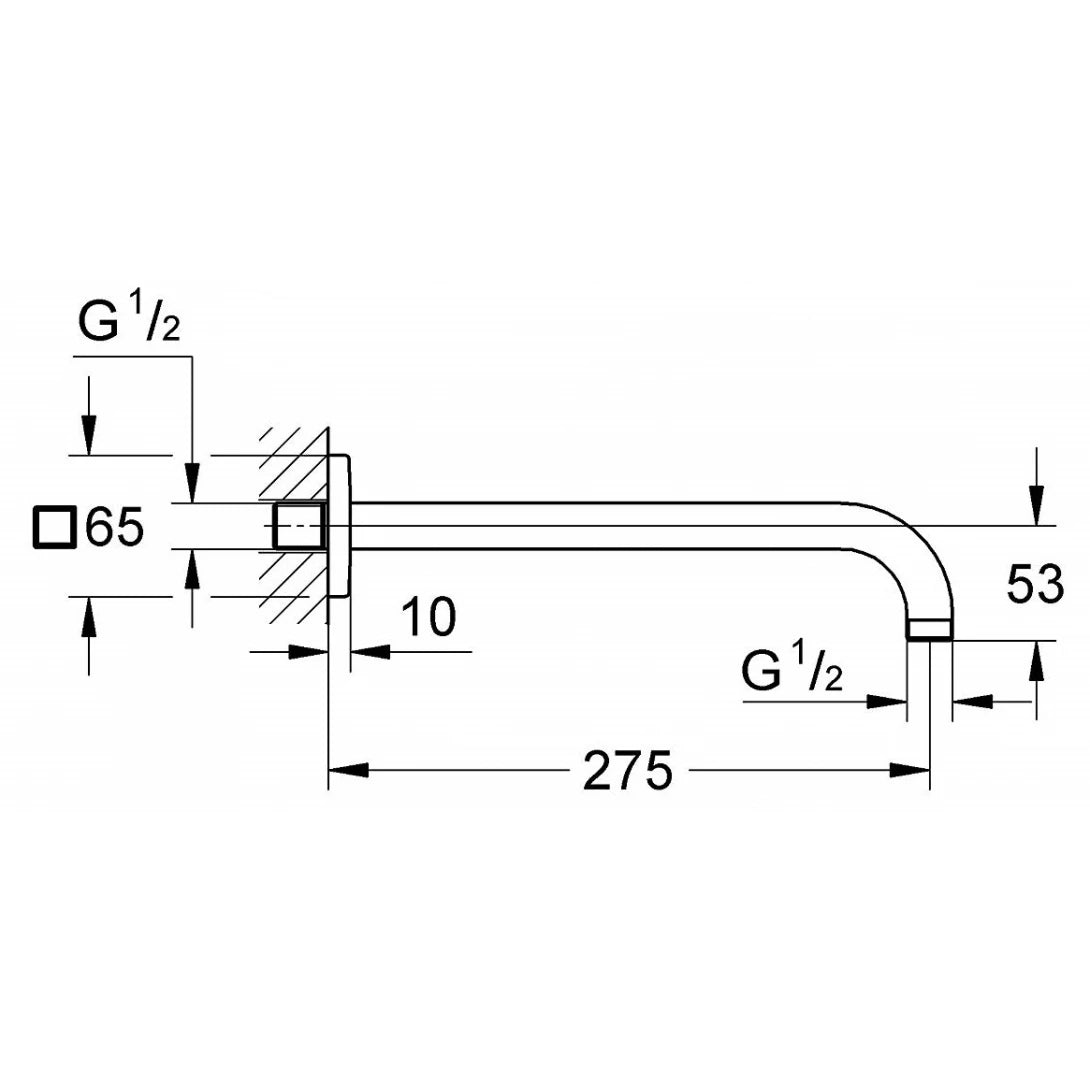 Thanh Treo Sen Grohe 27488000 Gắn Tường Vuông