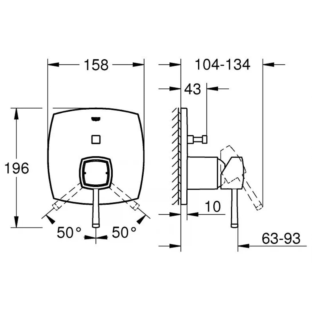 Van Trộn Grohe 24068IG0 Grandera OHM Nóng Lạnh Âm Tường