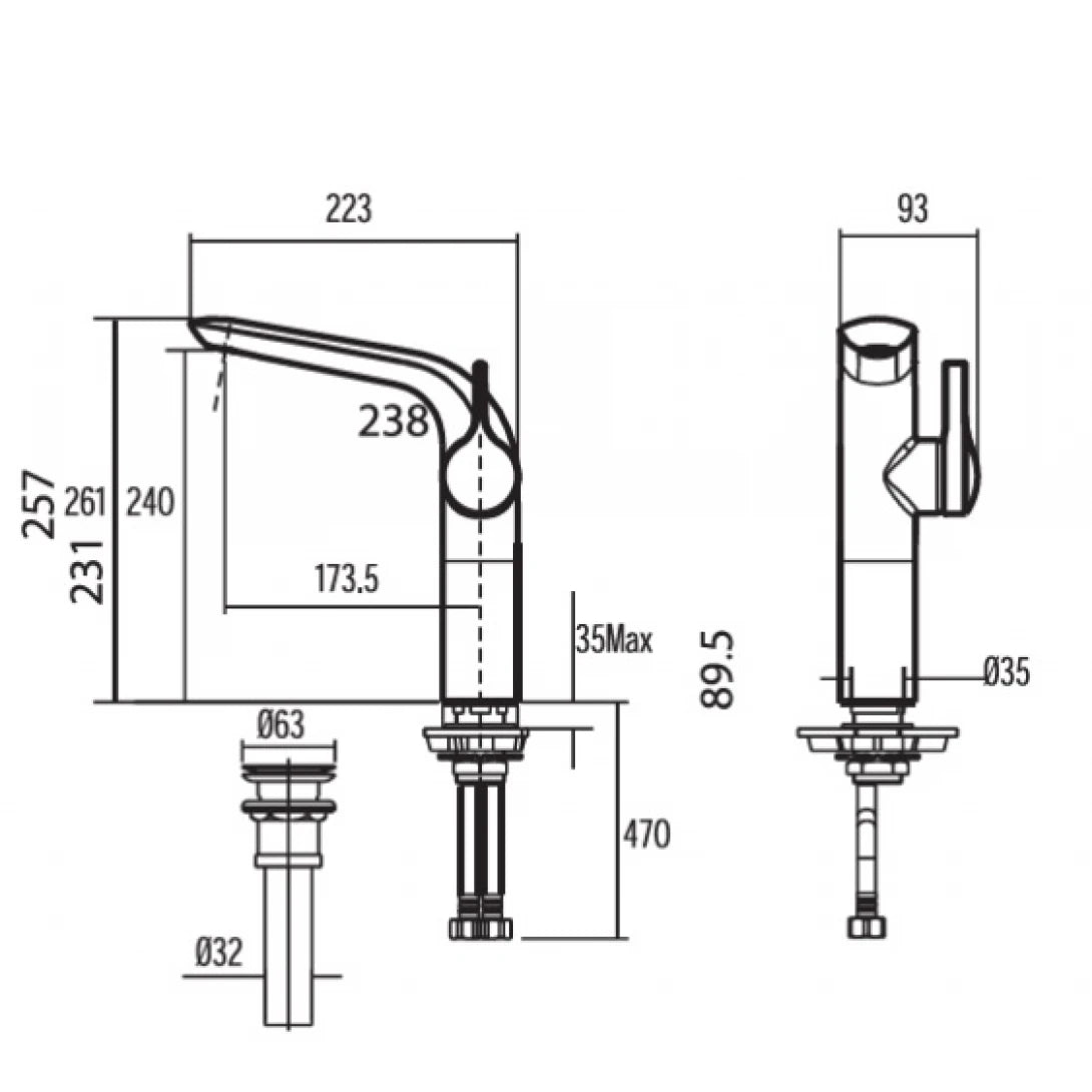 Vòi Lavabo American Standard WF-6802 (WF6802) IDS Nóng Lạnh