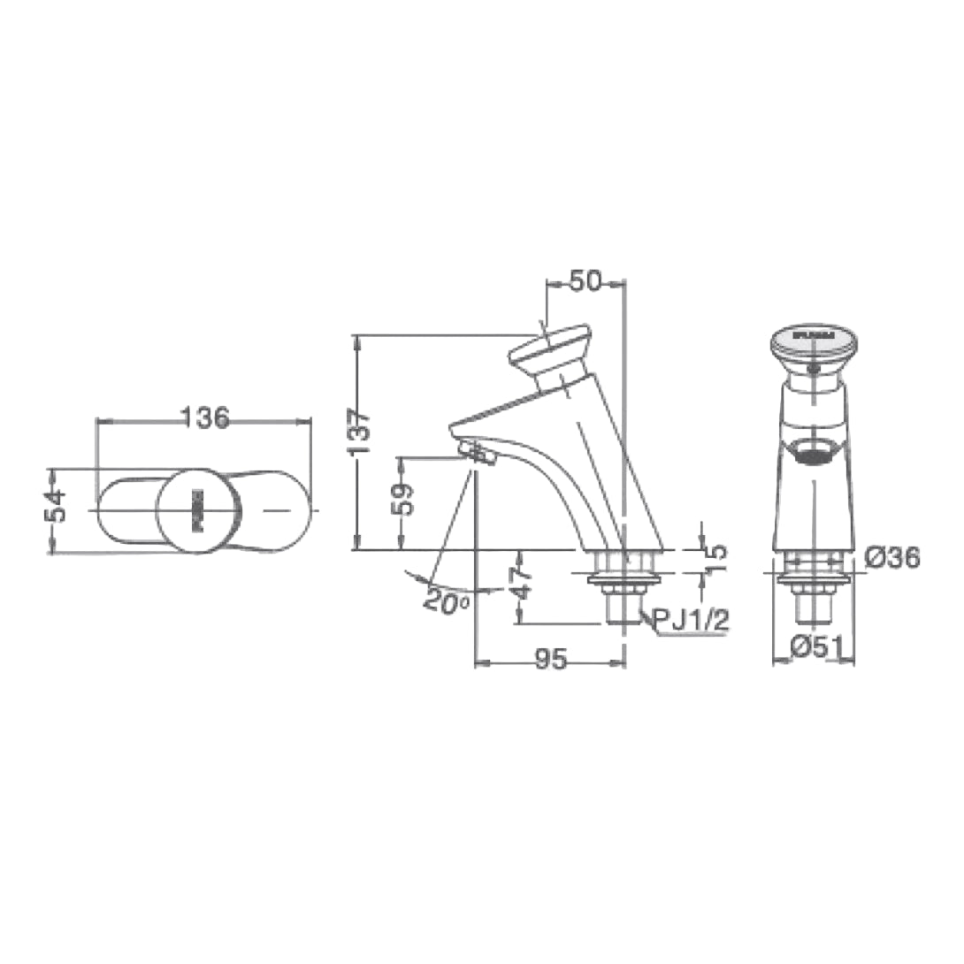 Vòi Ngắt Nước Tự Động Inax LFV-P02B (LFVP02B) Nước Lạnh