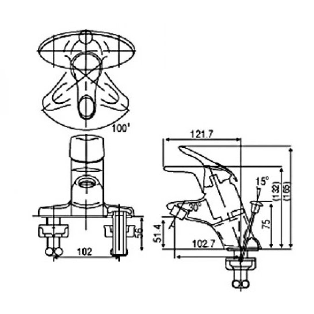 Vòi Chậu Rửa Inax LFV-202S (LFV202S) Nóng Lạnh Xả Ty