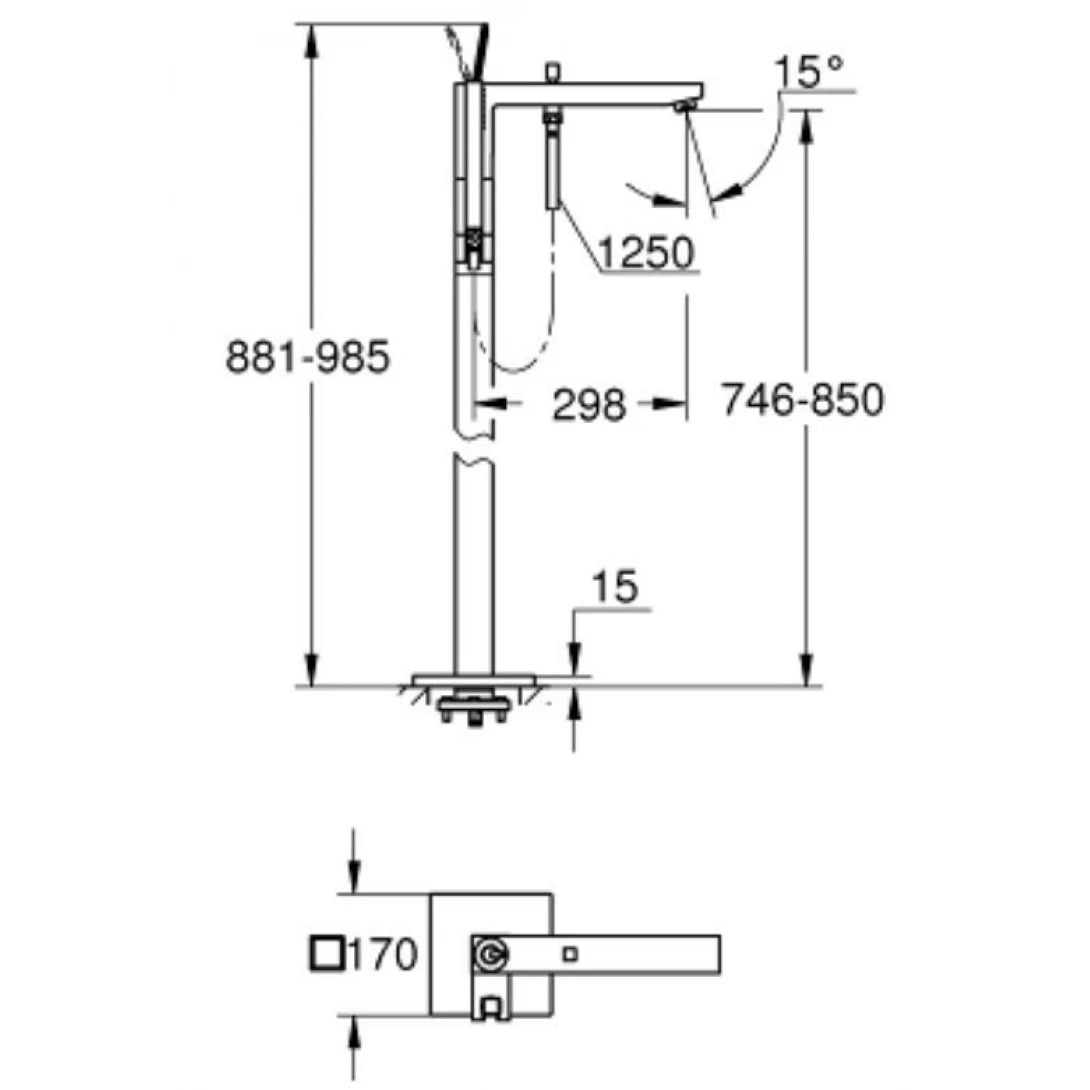 Vòi Bồn Tắm Grohe 23667001 Eurocube Joy OHM Đặt Sàn