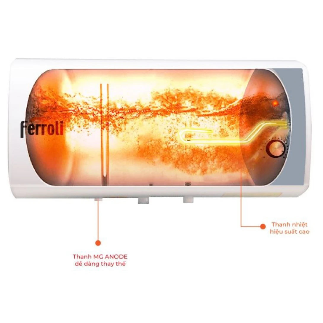 Máy Nước Nóng Ferroli Trevi 30L Gián Tiếp 2500W Ngang