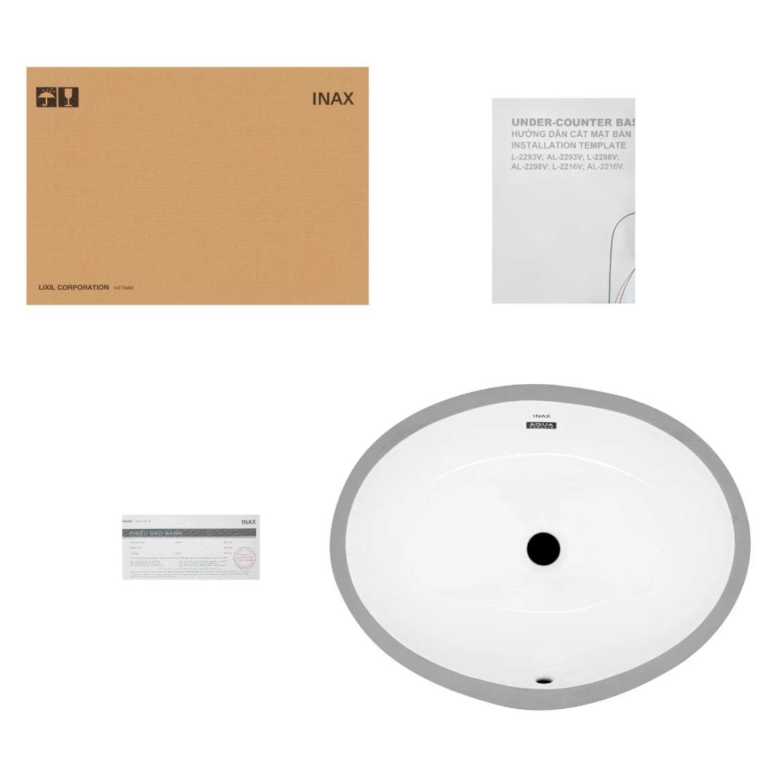 Chậu Rửa Lavabo Inax AL-2293V (AL2293V) Âm Bàn Aqua Ceramic