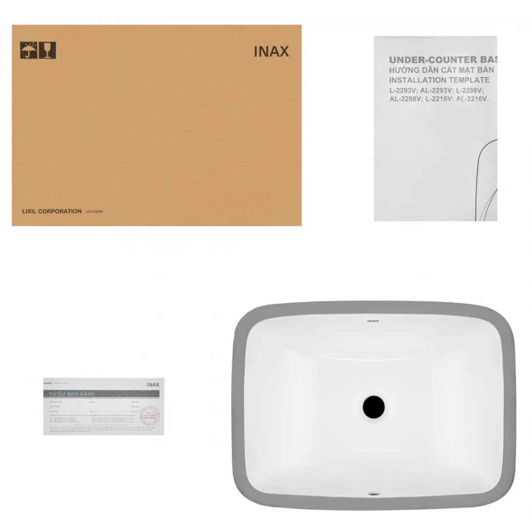 Chậu Rửa Lavabo Inax L-2298V (L2298V) Âm Bàn Chữ Nhật