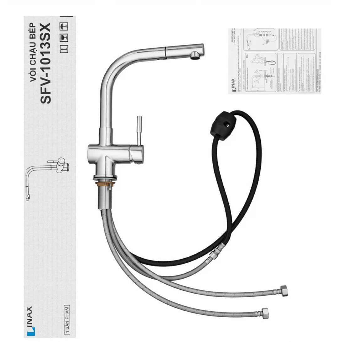 Vòi Rửa Chén Nóng Lạnh INAX SFV-1013SX – Đầu Vòi Kéo Đa Năng, Thiết Kế Hiện Đại