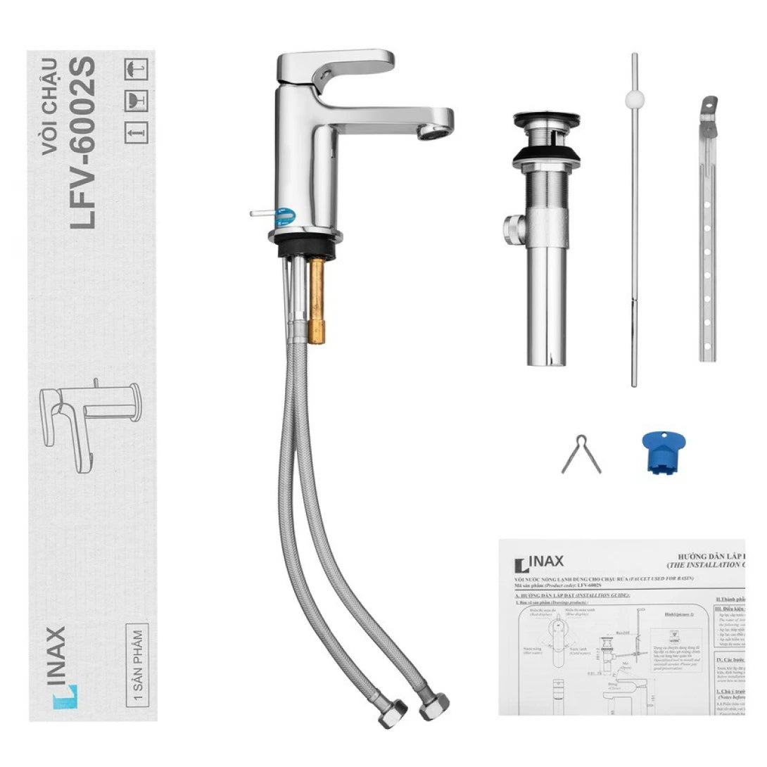 Vòi Lavabo Inax LFV-6002S (LFV6002S) Nóng Lạnh Gật Gù