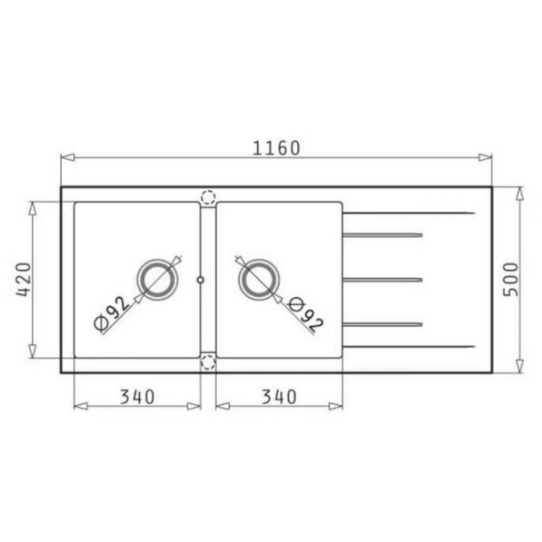 Bồn Rửa Chén Pyramis HMH.070038111 2 hộc - Bếp Việt Pro