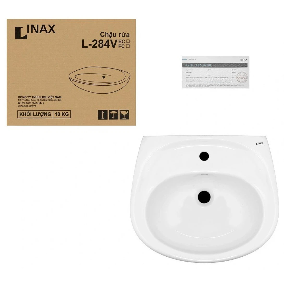 Lavabo Treo Tường Inax L-284V/L-284VC Kèm Chân Ngắn