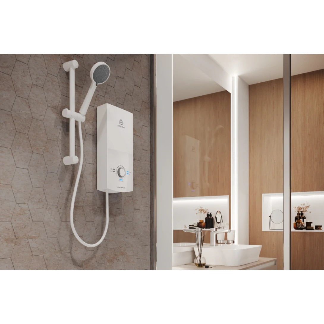 Máy Nước Nóng Ariston Aures Premium 4.5P Ivory Trực Tiếp Có Bơm 2.0