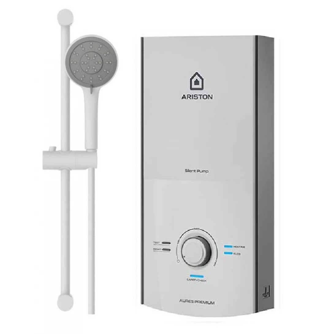 Máy Nước Nóng Ariston Aures Premium 4.5P Ivory Trực Tiếp Có Bơm 2.0