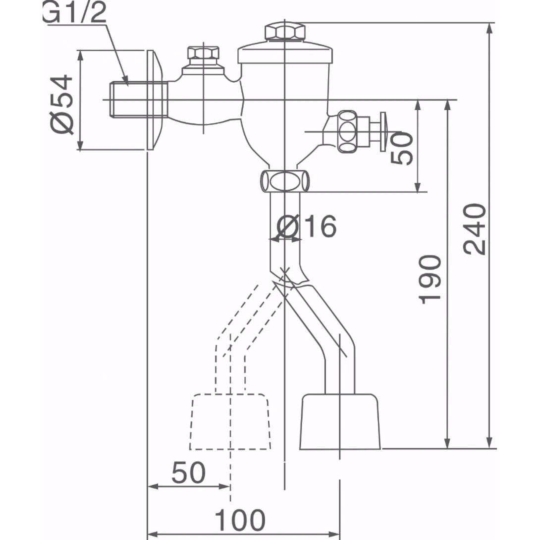 Van Xả Bồn Tiểu Nam INAX UF-8V – Kiểu Nhấn, Tiết Kiệm Nước, Bền Bỉ