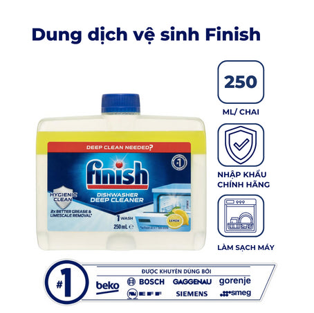 Dung Dịch Vệ Sinh Máy Rửa Bát Finish 250Ml – Hương Chanh - Bếp Việt Pro