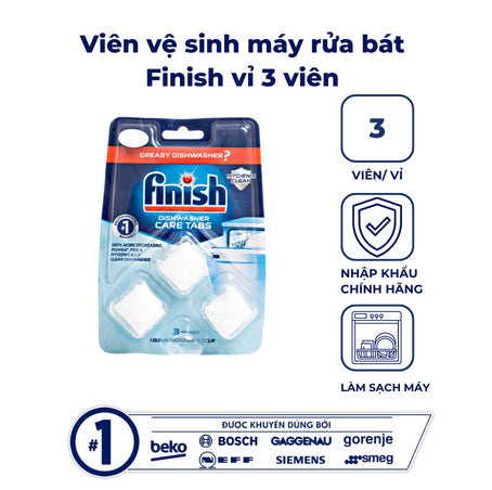 Viên Vệ Sinh Máy Rửa Bát Finish Vỉ 3 Viên - Bếp Việt Pro