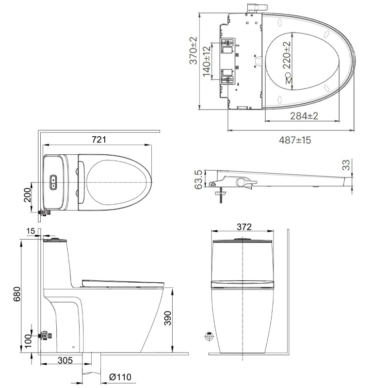 Bồn Cầu INAX ACT-902/CW-S32VN 1 Khối Xả Tự Động