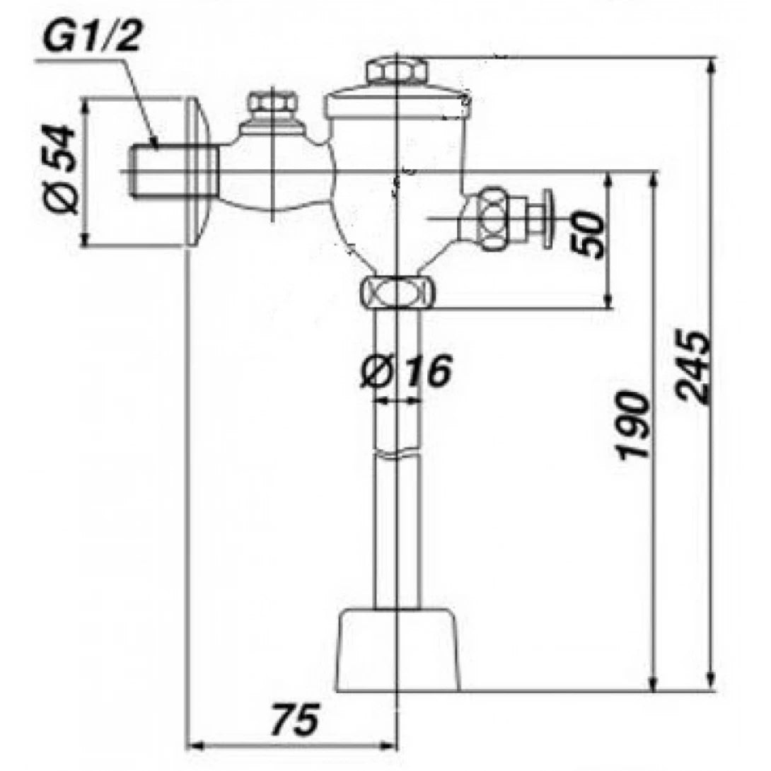 Van Xả Bồn Tiểu Nam INAX UF-7V – Kiểu Nhấn, Tiết Kiệm Nước, Bền Bỉ