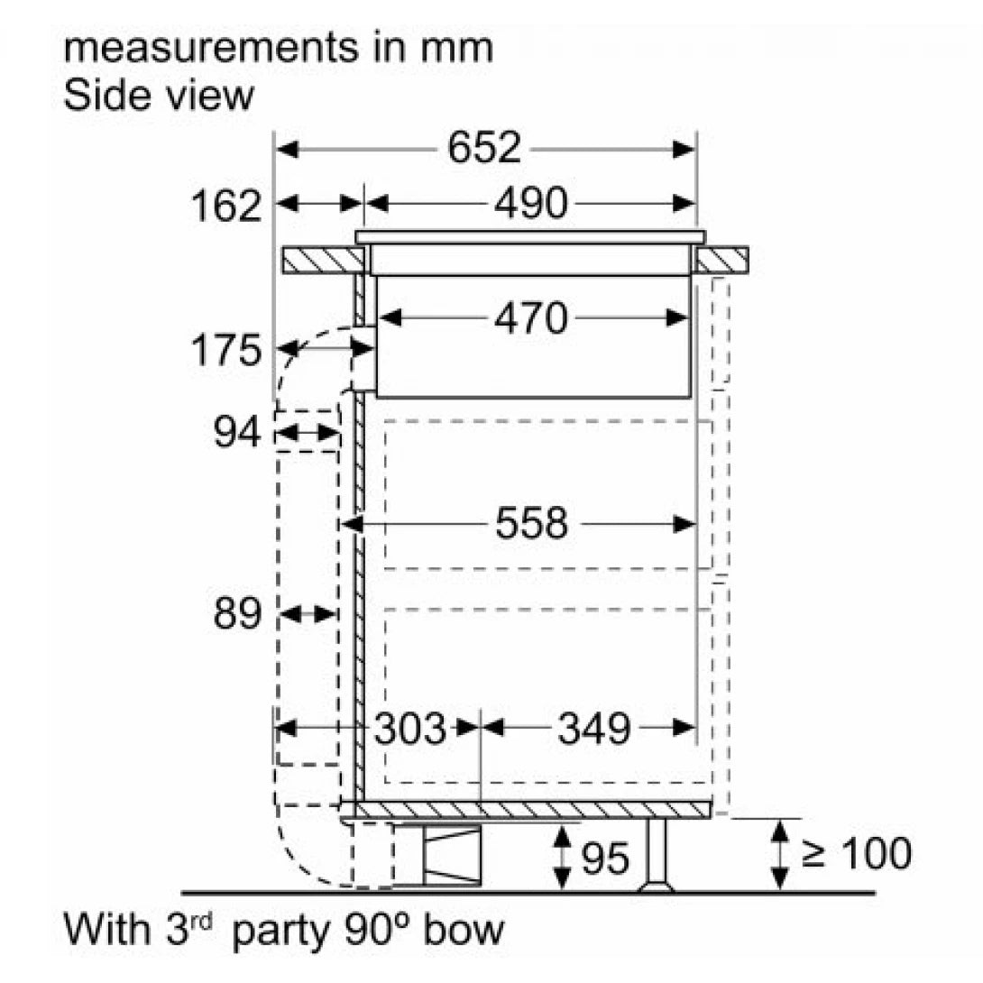 Bản vẽ kích thước bếp từ 4 vùng nấu Bosch PVQ731F15E