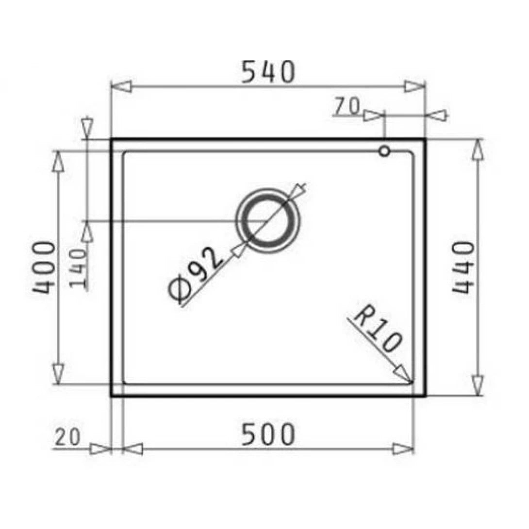Bản vẽ kỹ thuật chậu rửa chén bát 1 hộc HMH 070066611 Pyramis