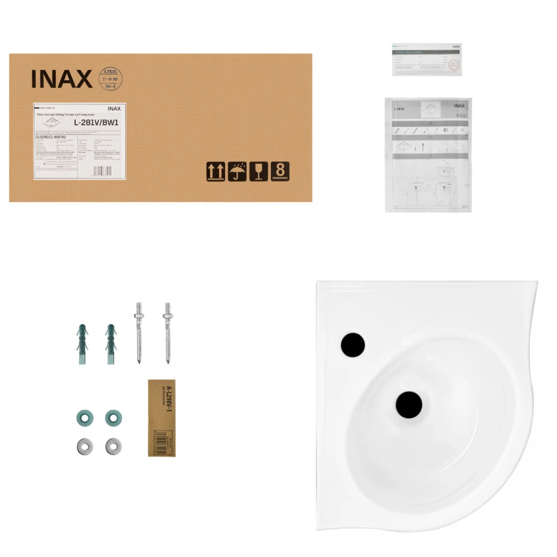 Lavabo Góc Inax L-281V (L281V) Chậu Rửa Treo Tường