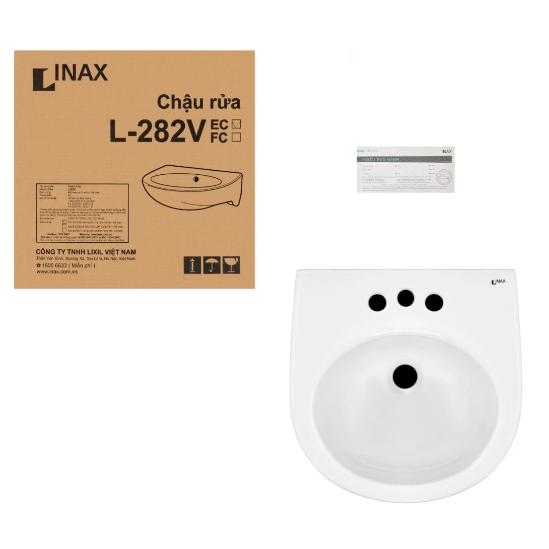 Chậu Rửa Lavabo Inax L-282V (L282V) Treo Tường Cở Nhỏ