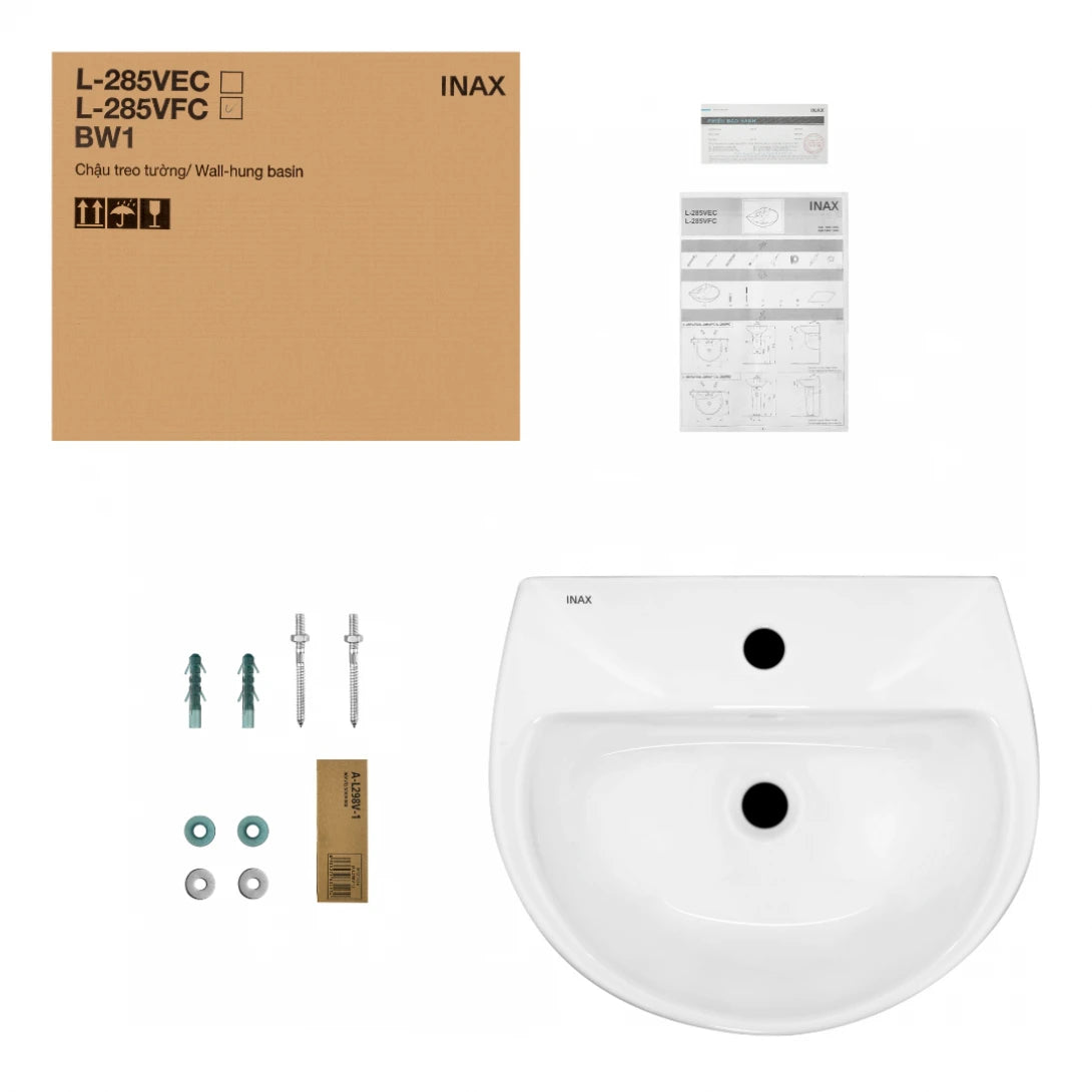 Lavabo Treo Tường Inax L-285V/L-288VD Kèm Chân Dài