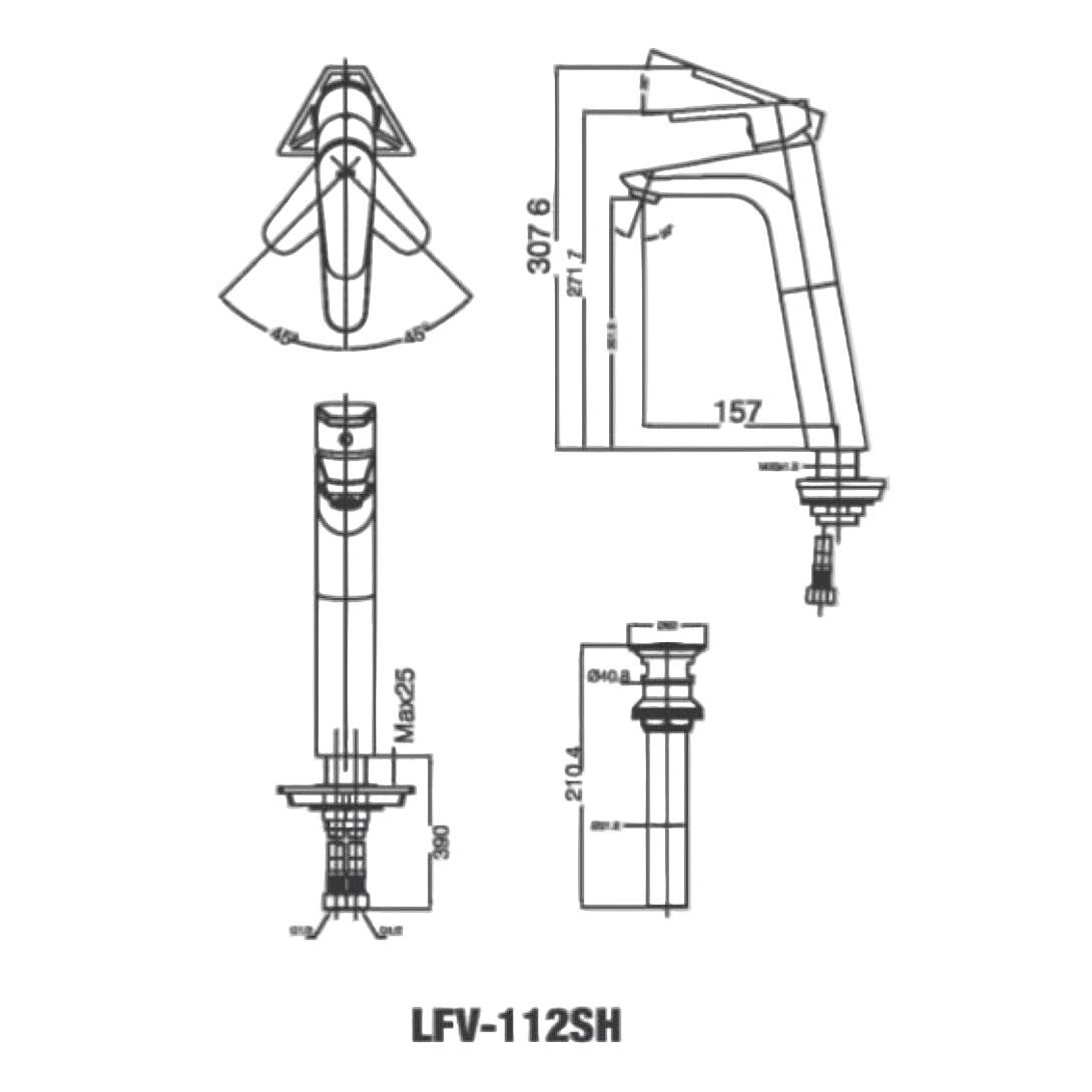 Vòi Lavabo Inax LFV-112SH (LFV112SH) Đặt Bàn Cổ Cao