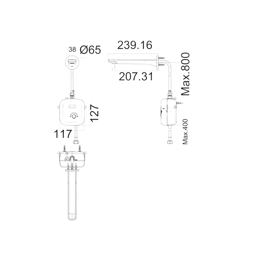 Vòi Lavabo American Standard 1130420000 Cảm Ứng AccuStream Gắn Tường Size L