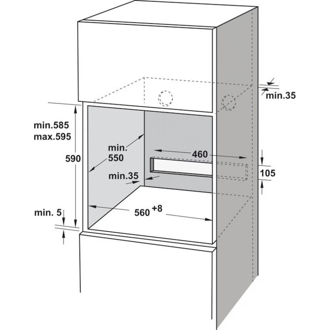 Lò Nướng Hafele HSO-8T72A 538.61.461 Lắp Âm 60cm 72 Lít Series 800 Âm Tủ
