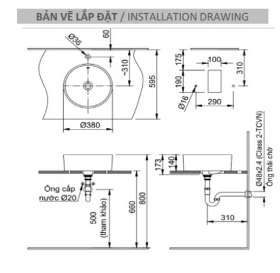 Chậu rửa lavabo đặt bàn INAX AL-295V (AL295V) men Aqua Ceramic