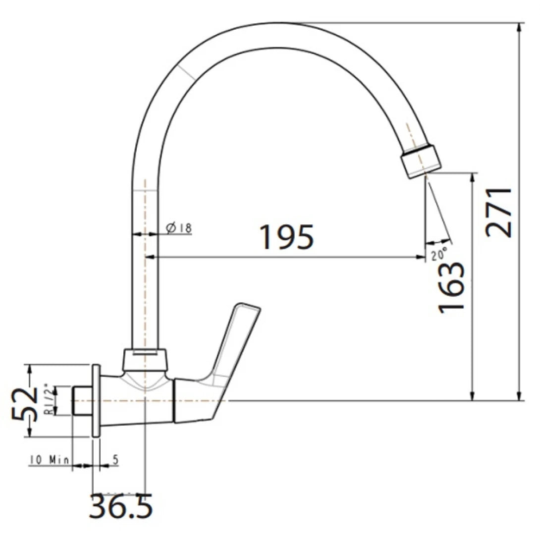 Vòi Rửa Chén Bát American Standard WF-T607 (WFT607) Lạnh