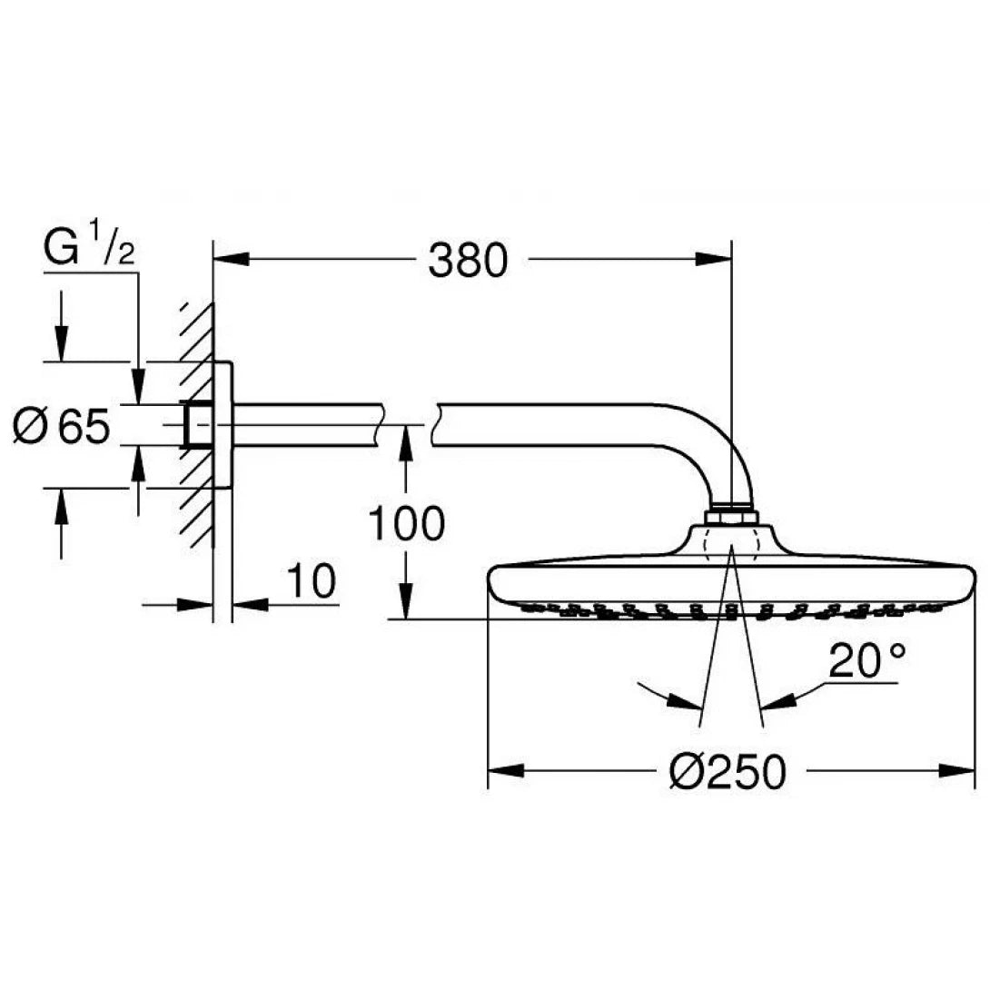 Bát Sen Grohe 26663000 Tempesta 250mm Gắn Tường