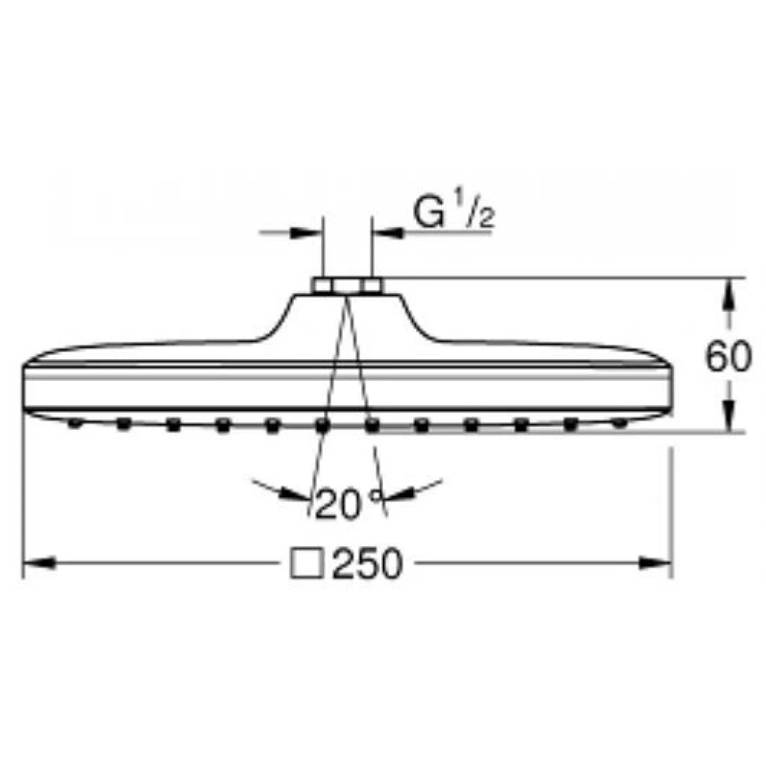 Bát Sen Grohe Tempesta Cube 250 26685000 Vuông